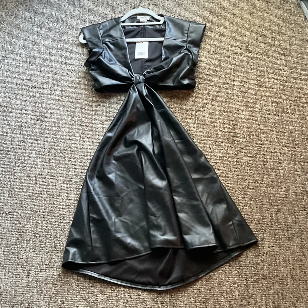 Jason Wu Vegan Faux Leather Cut Out Dress, Size S, Black, NWT - Picture 2 of 10